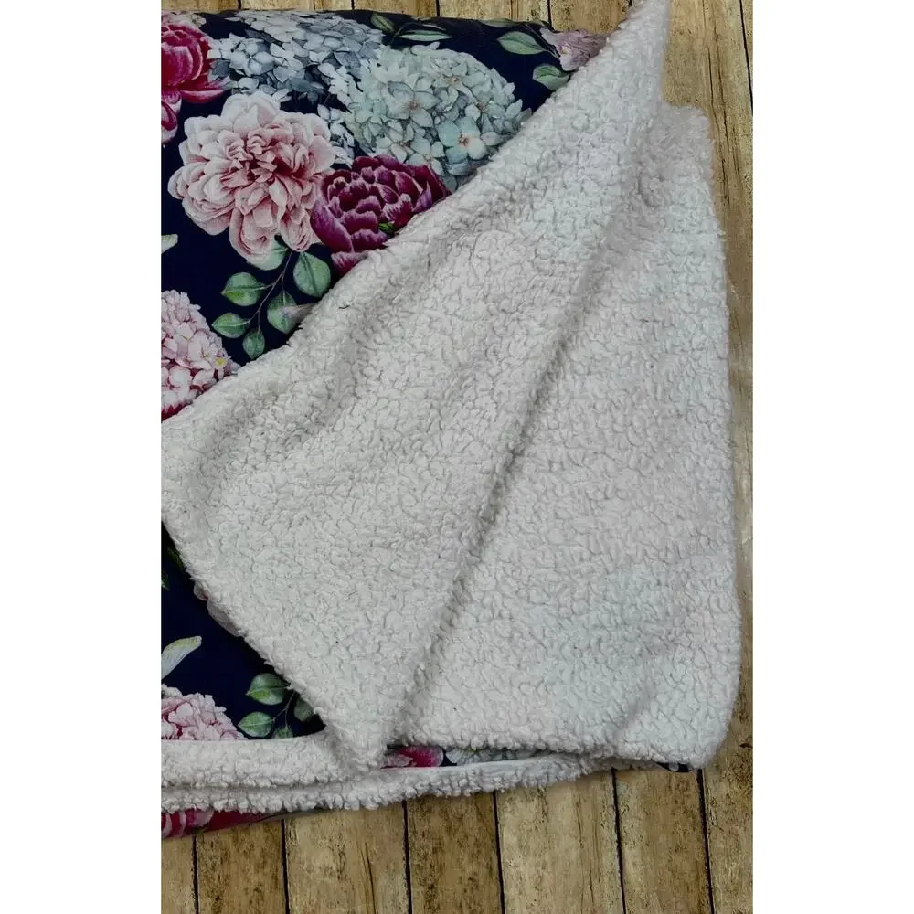 Posh Peanut Hayley Floral Luxe Plush Patoo Bamboo Blanket 60x40